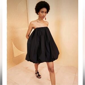 Ulla Johnson Polline Dress Black Mini Sleeveless Cotton Dress Bubble Hem Mini